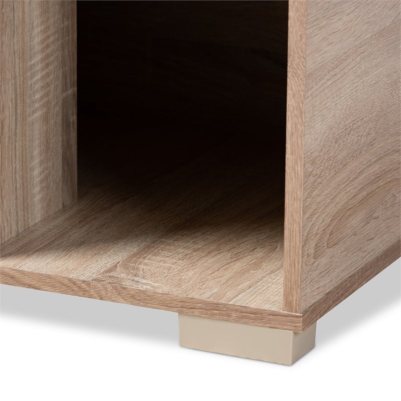 Baxton Studio Jasper Oak Finished 2-Door Wood Cat House