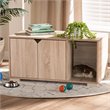 Baxton Studio Jasper Oak Finished 2-Door Wood Cat House