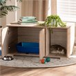 Baxton Studio Jasper Oak Finished 2-Door Wood Cat House