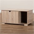 Baxton Studio Jasper Oak Finished 2-Door Wood Cat House