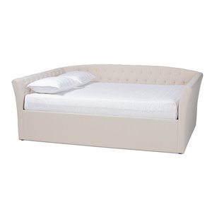 baxton studio delora full size beige upholstered daybed