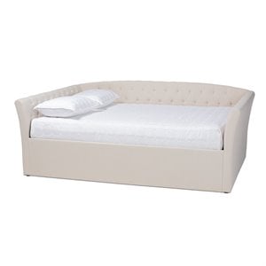 Baxton Studio Delora Queen Size Beige Upholstered Daybed