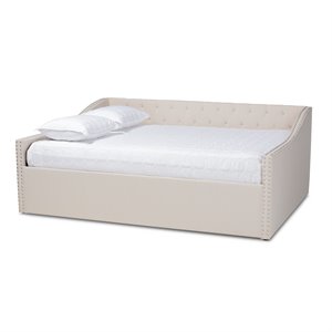 baxton studio haylie full size beige upholstered daybed