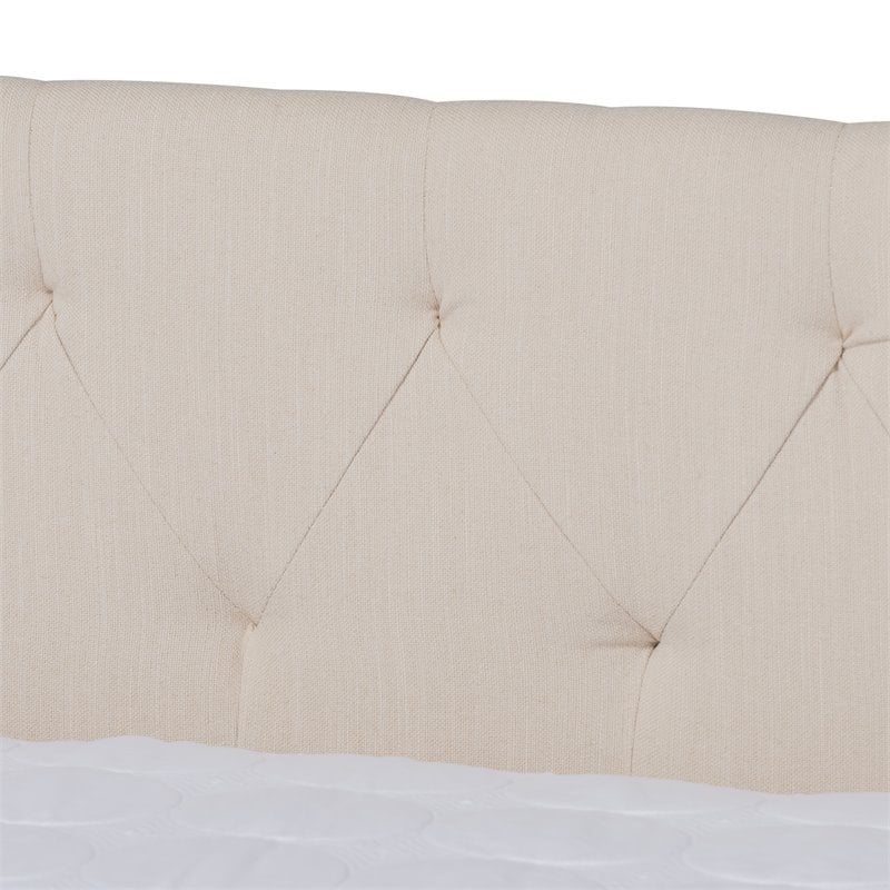 Baxton Studio Haylie Beige Upholstered Full Size Daybed with Trundle