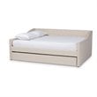 Baxton Studio Haylie Beige Upholstered Full Size Daybed with Trundle
