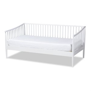 baxton studio renata white  wood twin size spindle daybed