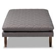 Baxton Studio Marit Grey Upholstered Walnut Wood Daybed