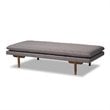 Baxton Studio Marit Grey Upholstered Walnut Wood Daybed