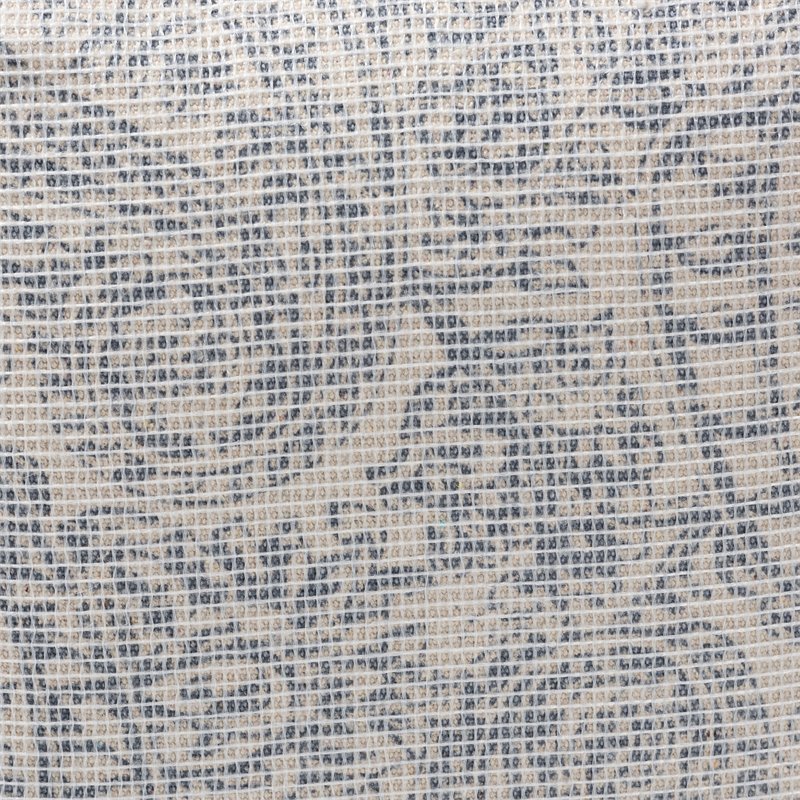 Baxton Studio Juvita Ivory and Blue Handwoven Cotton Paisley Pouf Ottoman