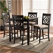 Baxton Studio Arden Sand Upholstered Espresso 5-piece Wood Pub Set