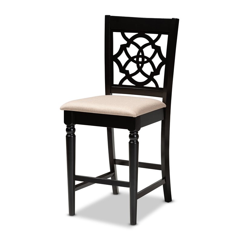 Baxton Studio Arden Sand Upholstered Espresso 5-piece Wood Pub Set