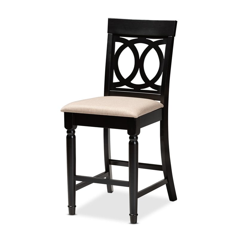 Baxton Studio Verina Sand Upholstered Espresso Wood 5-piece Pub Set