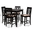 Baxton Studio Darcie Sand Upholstered Espresso Wood 5-piece Pub Set