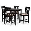 Baxton Studio Darcie Sand Upholstered Espresso Wood 5-piece Pub Set