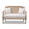 Baxton Studio Clemence Ivory Upholstered Whitewashed Wood Armchair