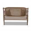 Baxton Studio Clemence Ivory Upholstered Whitewashed Wood Armchair