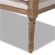 Baxton Studio Clemence Ivory Upholstered Whitewashed Wood Armchair