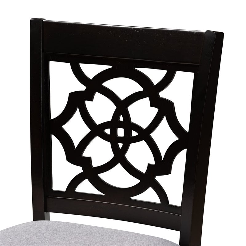 Set of 2 Baxton Studio Arden Grey Upholstered Wood Counter Stools