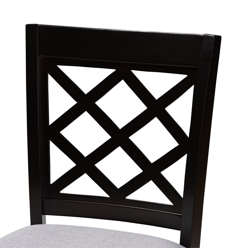 Baxton Studio Alora Grey Upholstered Espresso Wood 5-Piece Pub Set