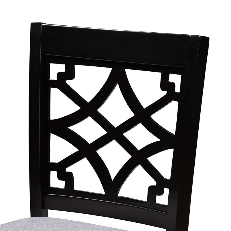 Baxton Studio Nisa Grey Upholstered Espresso Wood 5-Piece Pub Set