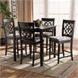 Baxton Studio Arden Grey Upholstered Espresso Wood 5-piece Pub Set