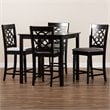 Baxton Studio Arden Grey Upholstered Espresso Wood 5-piece Pub Set