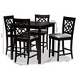 Baxton Studio Arden Grey Upholstered Espresso Wood 5-piece Pub Set