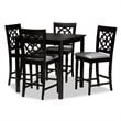 Baxton Studio Arden Grey Upholstered Espresso Wood 5-piece Pub Set