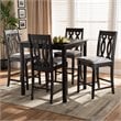 Baxton Studio Darcie Grey Upholstered Espresso Wood 5-piece Pub Set