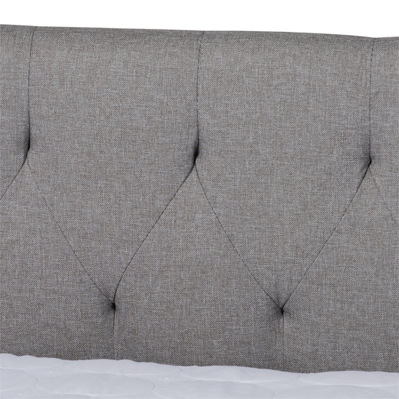 Baxton Studio Delora Full Size Light Grey Upholstered Daybed with Trundle