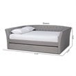 Baxton Studio Delora Queen Size Light Grey Upholstered Daybed with Trundle
