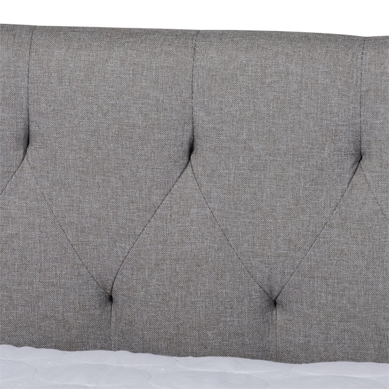 Baxton Studio Delora Queen Size Light Grey Upholstered Daybed with Trundle