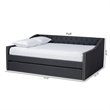 Baxton Studio Haylie Full Size Dark Grey Upholstered Daybed with Trundle