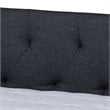 Baxton Studio Haylie Queen Size Dark Grey Upholstered Daybed with Trundle
