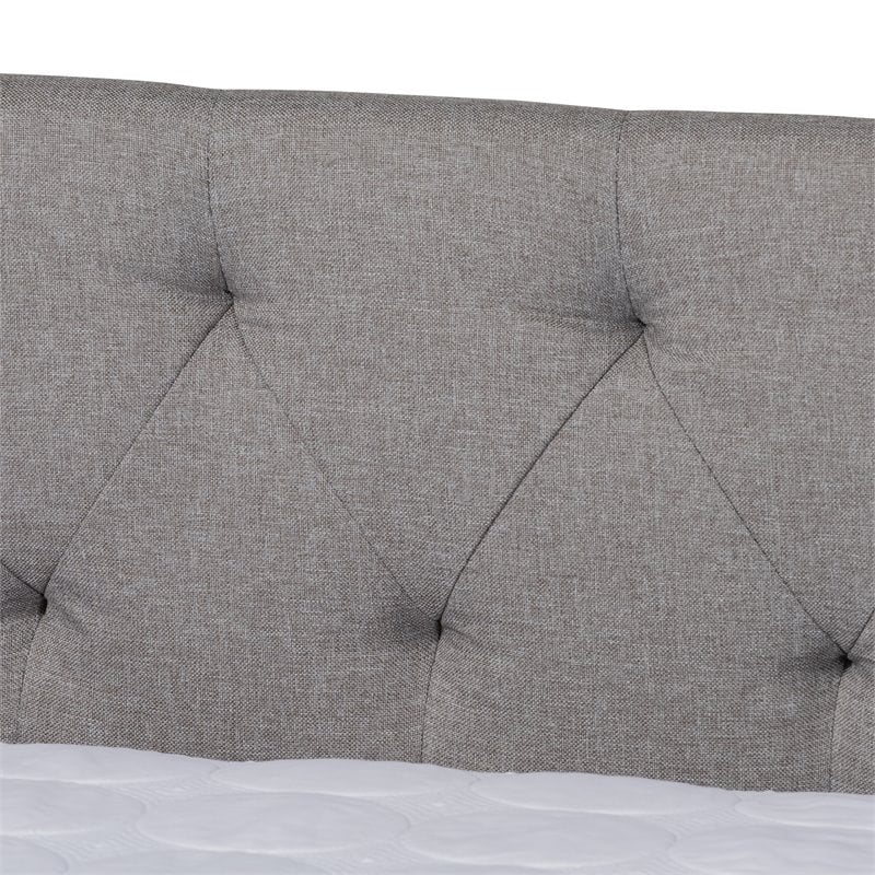 Baxton Studio Haylie Full Size Light Grey Upholstered Daybed with Trundle