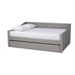 Baxton Studio Haylie Queen Size Light Grey Upholstered Daybed with Trundle