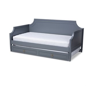 baxton studio mariana grey  wood twin size daybed with trundle