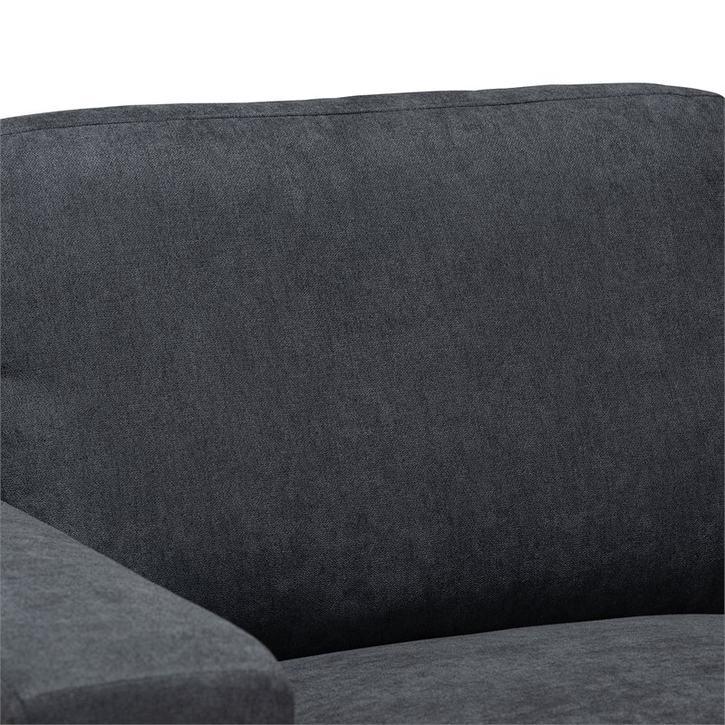 Baxton Studio Nevin Dark Grey Sectional Sofa with Right Facing Chaise