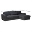 Baxton Studio Nevin Dark Grey Sectional Sofa with Right Facing Chaise