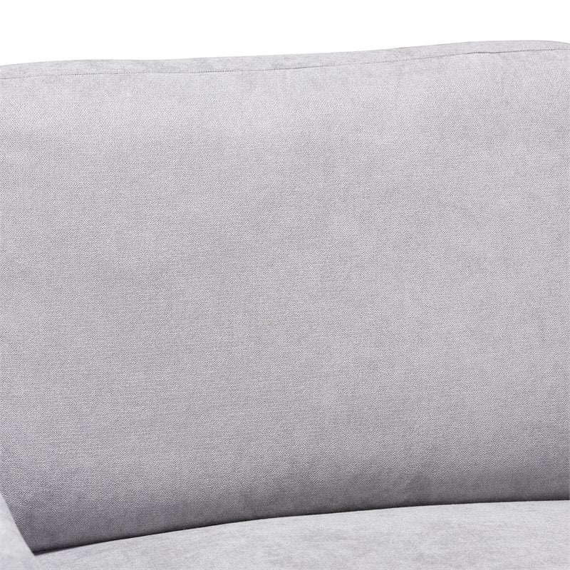 Baxton Studio Nevin Light Grey Sectional Sofa with Right Facing Chaise