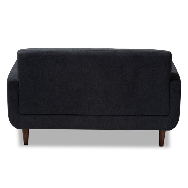 Baxton Studio Allister Dark Grey Fabric Upholstered Loveseat