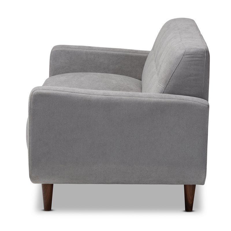 Baxton Studio Allister Light Grey Fabric Upholstered Loveseat