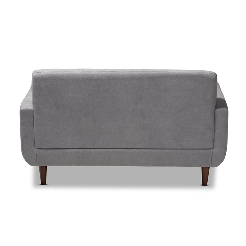 Baxton Studio Allister Light Grey Fabric Upholstered Loveseat