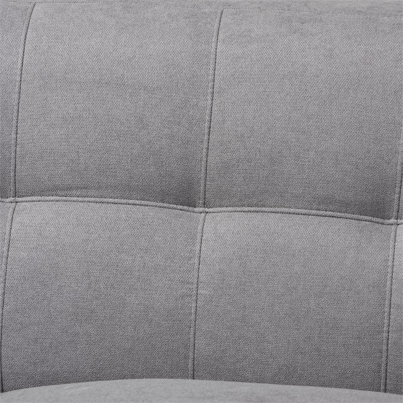 Baxton Studio Allister Light Grey Fabric Upholstered Loveseat