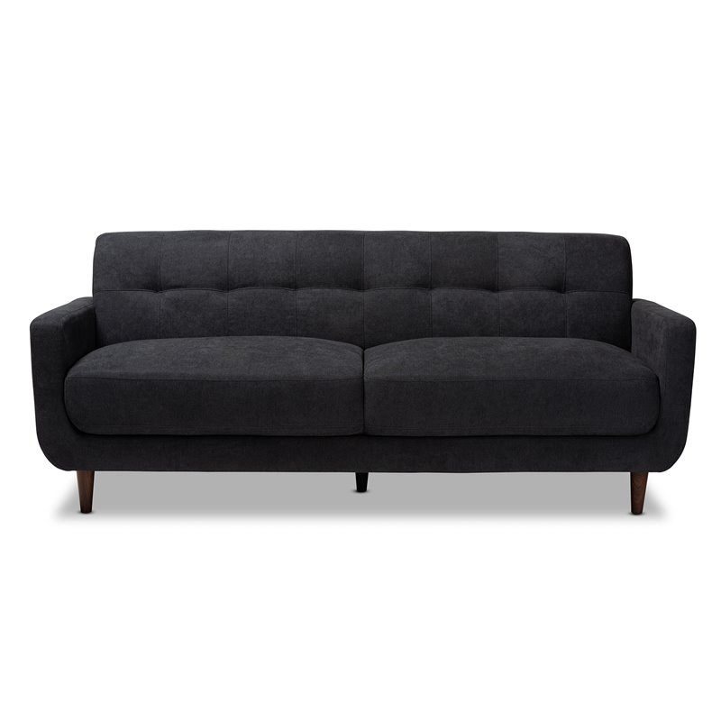 Baxton Studio Allister Dark Grey FabricUpholstered Sofa