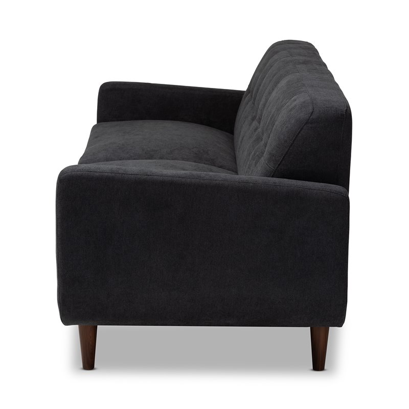 Baxton Studio Allister Dark Grey FabricUpholstered Sofa