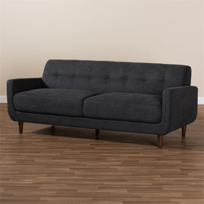 Baxton Studio Allister Dark Grey FabricUpholstered Sofa