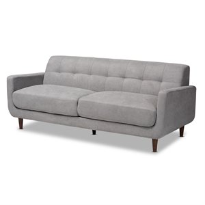 Baxton Studio Allister Light Grey Fabric Upholstered Sofa