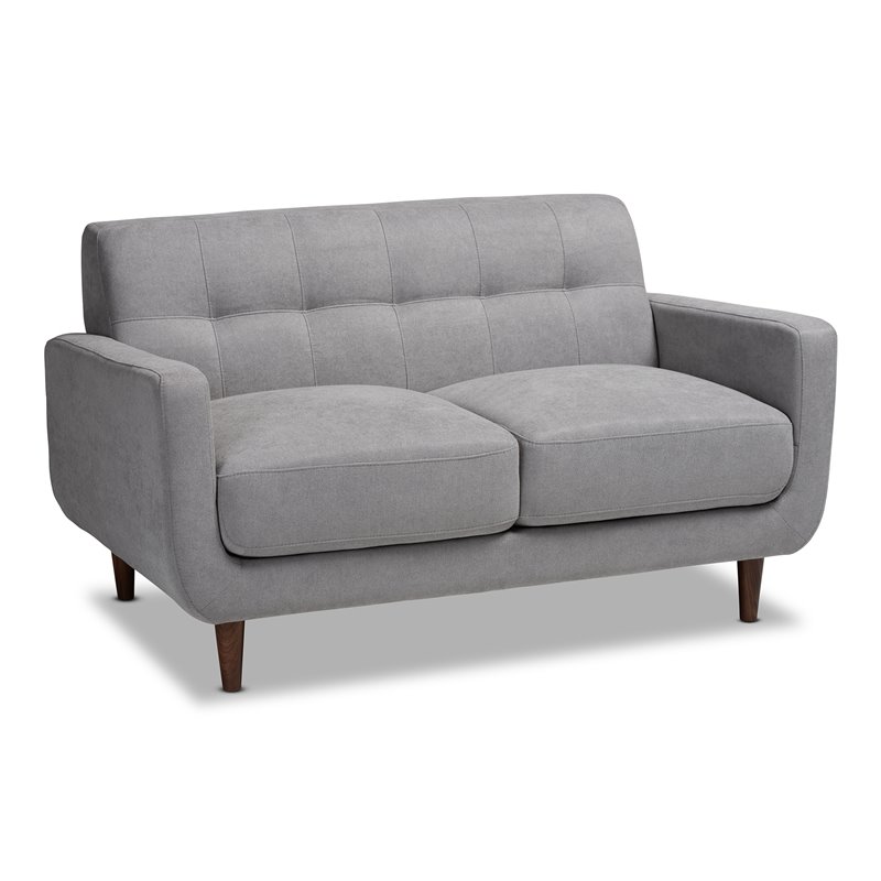 Baxton Studio Allister Light Grey Upholstered Living Room Set