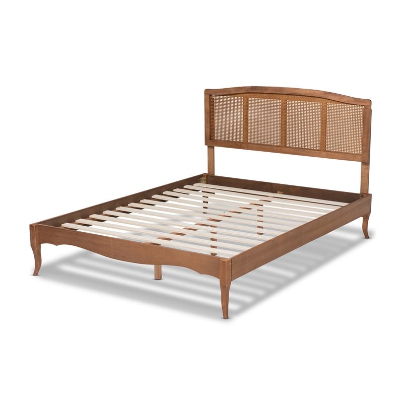 Baxton Studio Marieke King Size Ash Brown Finished Wood Platform Bed